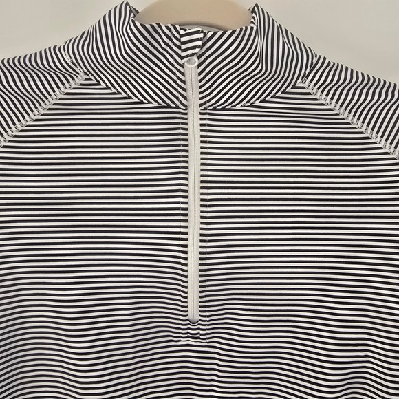 Southern Tide Womens XS Striped Quarter Zip Performance Pullover Black White - Picture 3 of 9